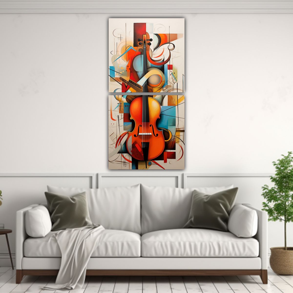 GENERICO - Pinturas Abstractas De Instrumentos Musicales 20x40 Cm