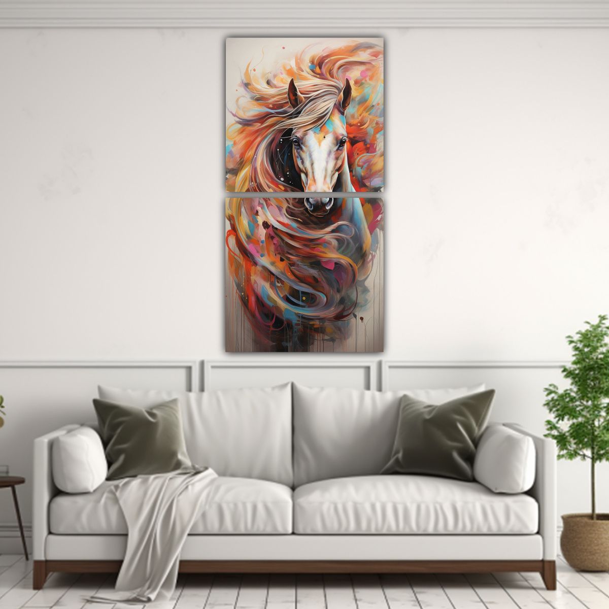 GENERICO - Cuadros Abstractos Temática Animales En Lienzo 50x100 Cm