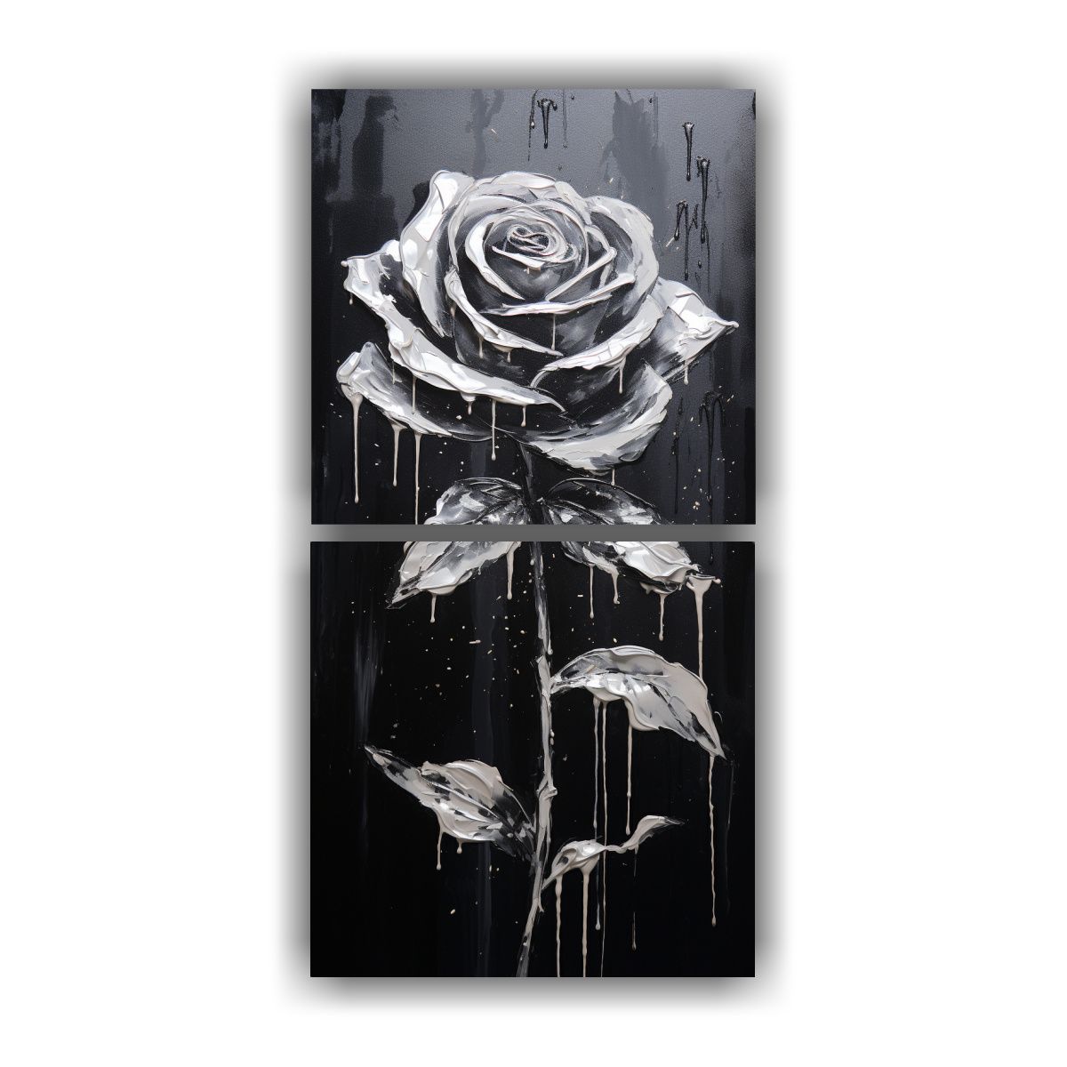 GENERICO - Pintura De Rosas Negras En Lienzo Estilo 40x80 Cm