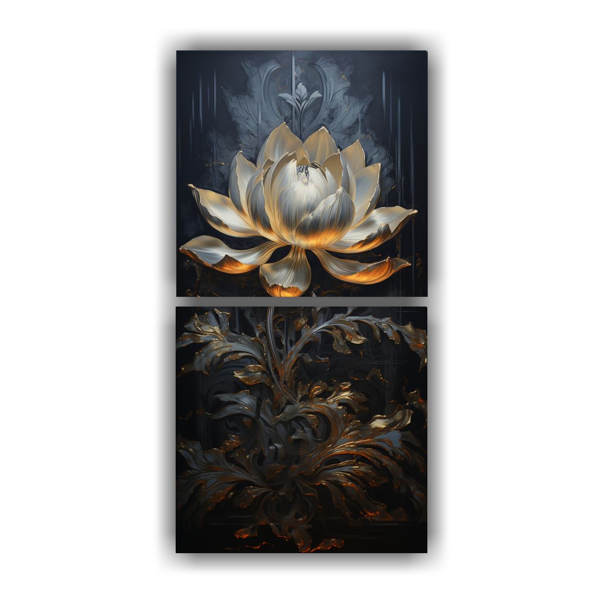 GENERICO - Pintura De Loto Negro En Tela Estilo Decorativo 20x40 Cm