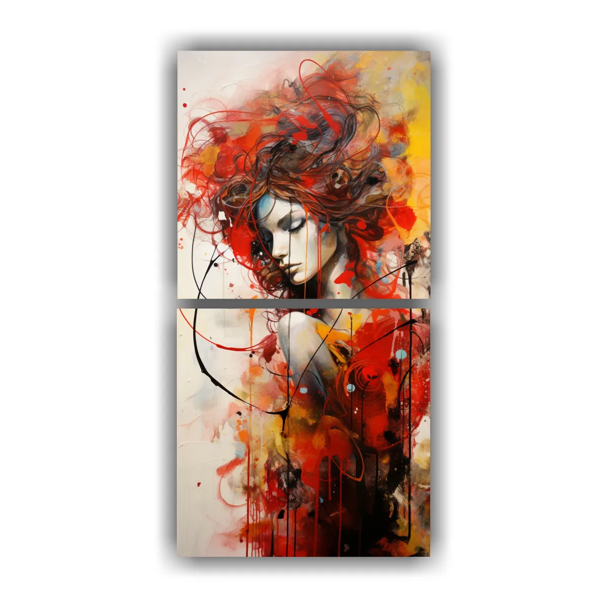 GENERICO - Pinturas Baño Con Manchas Abstractas 60x120 Cm