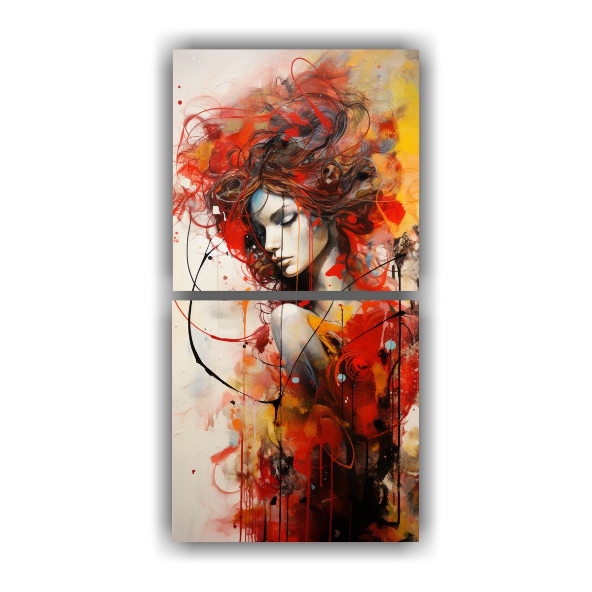 GENERICO - Pinturas Baño Con Manchas Abstractas 30x60 Cm