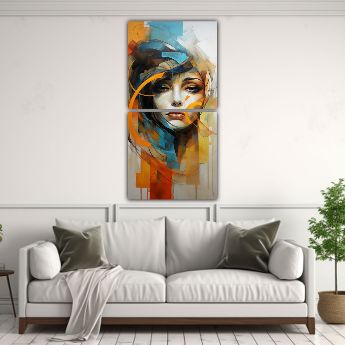 GENERICO - Pintura Abstracta Figurativa En Tonos Estrellados 30x60 Cm