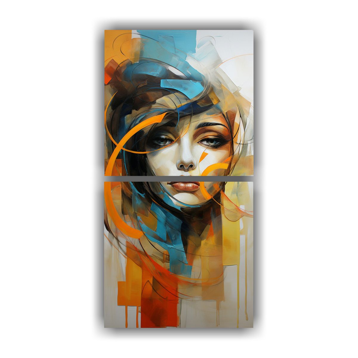 GENERICO - Pintura Abstracta Figurativa En Tonos Estrellados 20x40 Cm