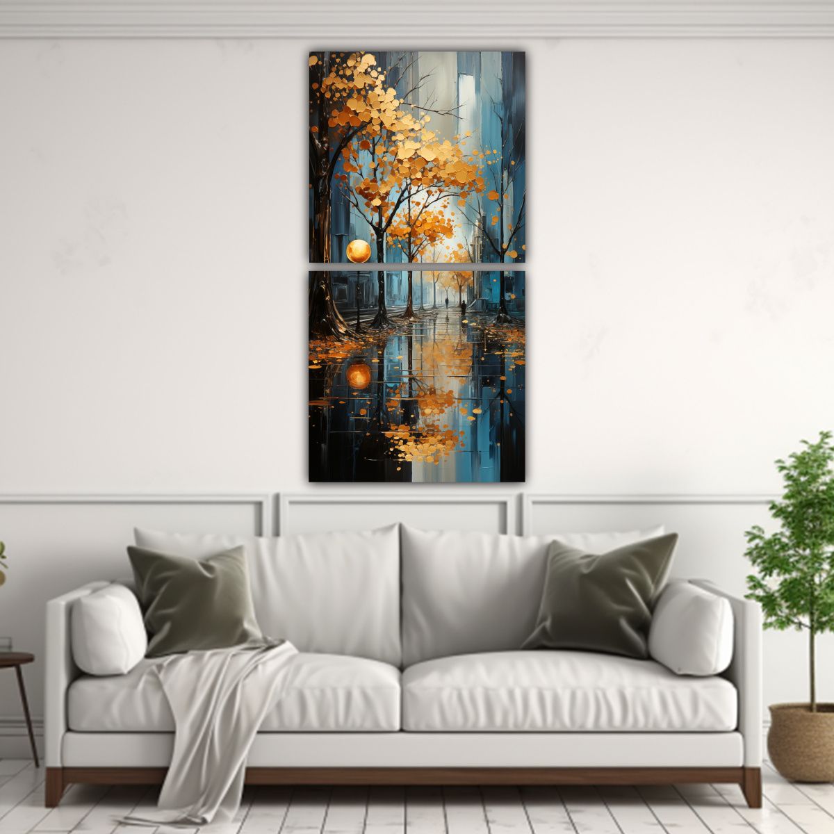 GENERICO - Cuadros Modernos Escena Abstracta De árboles En 30x60 Cm