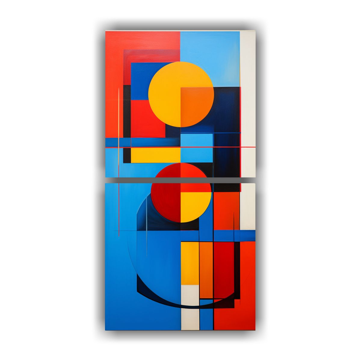 GENERICO - Pinturas Decorativas Con Geometría Abstracta Y 50x100 Cm
