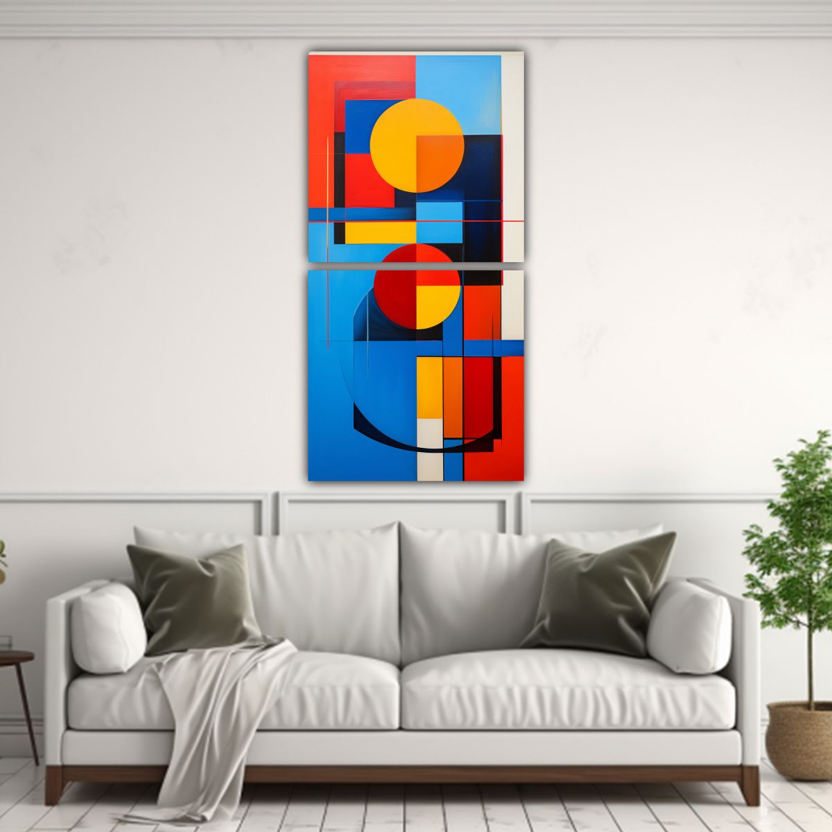 GENERICO - Pinturas Decorativas Con Geometría Abstracta Y 50x100 Cm