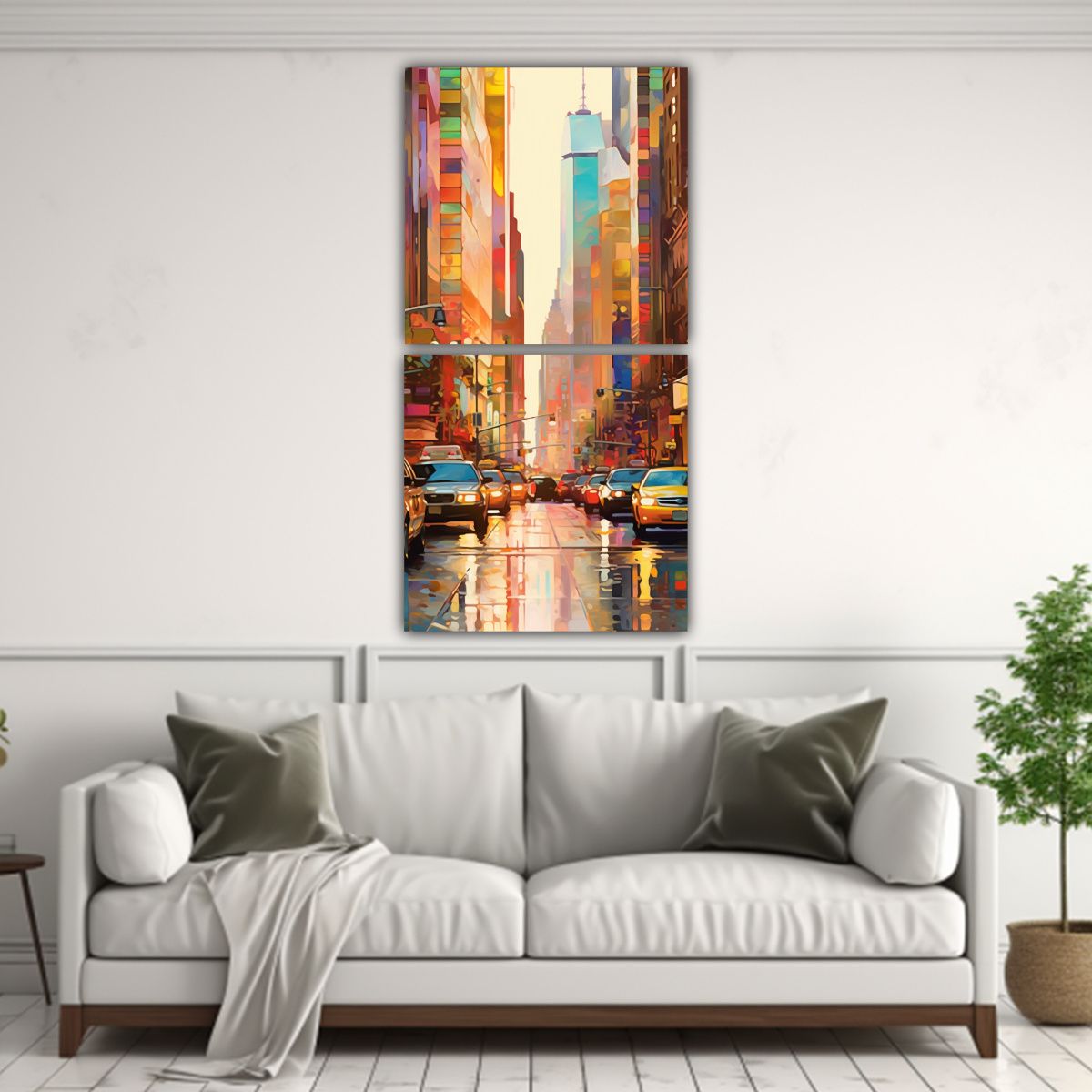 GENERICO - Cuadro Tela Sublimada Simplicidad Estilo Futurista 40x80 Cm