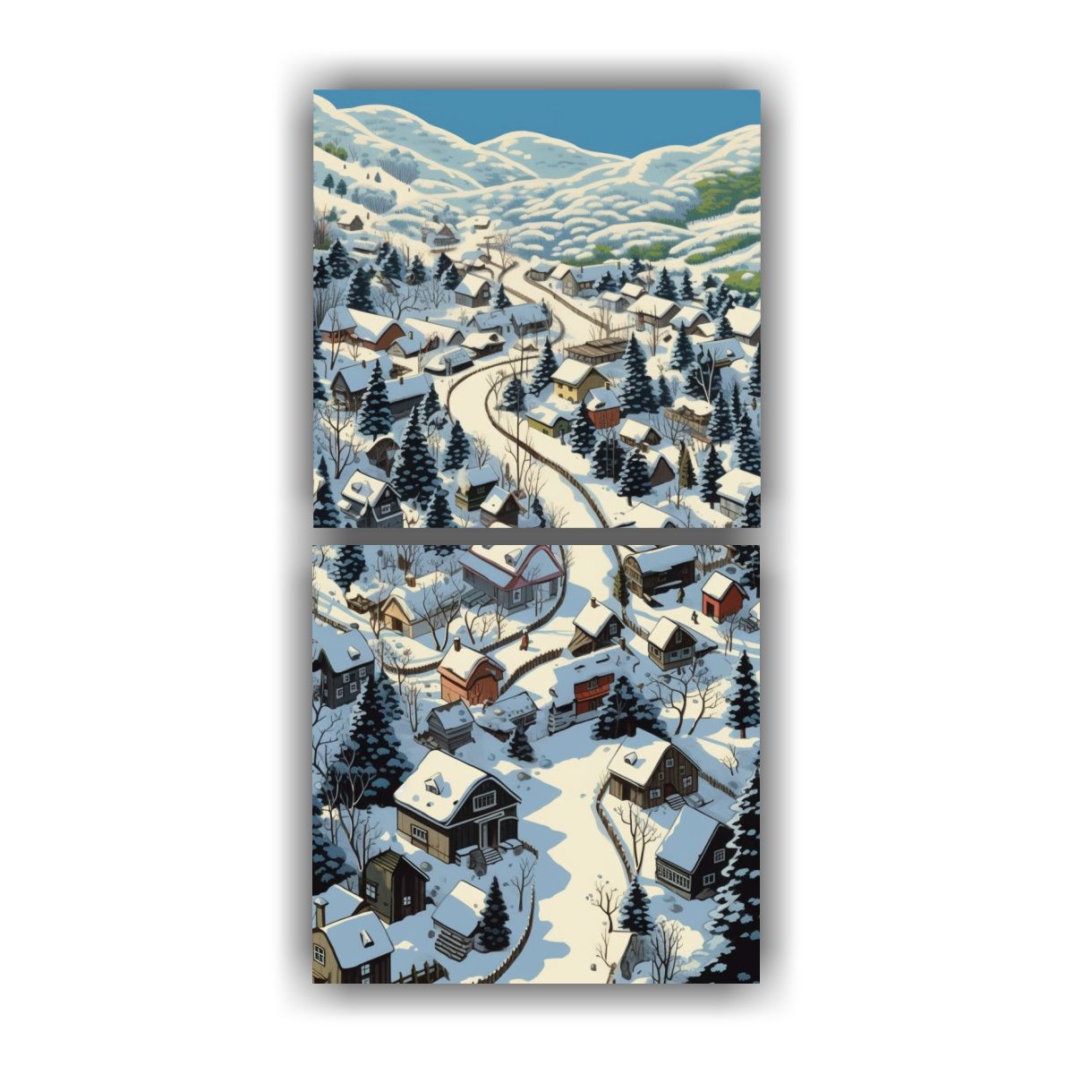 GENERICO - Paisaje Invernal Con Nieve Y Árboles Al Estilo 60x120 Cm