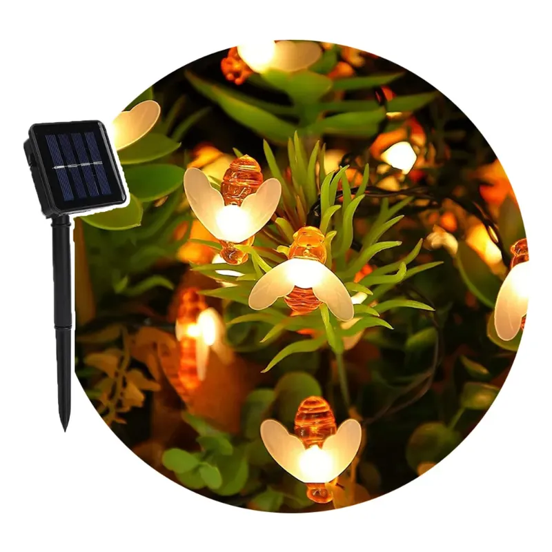 GENERICO - Luces Solares Abeja Guirnaldas Decorativas Navideñas Amarillo