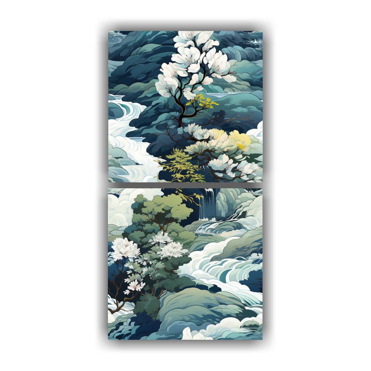 GENERICO - Cuadro Temático De Cascada Calmante 20x40 Cm