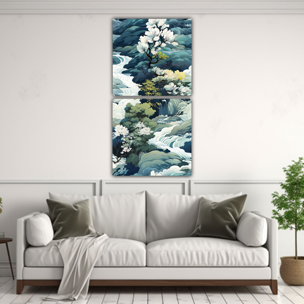 GENERICO - Cuadro Temático De Cascada Calmante 20x40 Cm