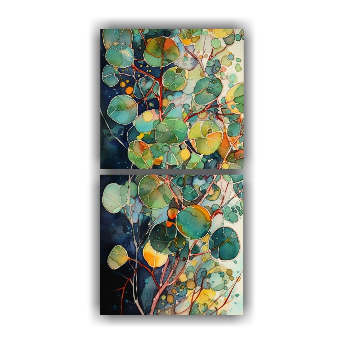 GENERICO - Cuadro De Dos Telas En Bastidor Con Patrón 20x40 Cm