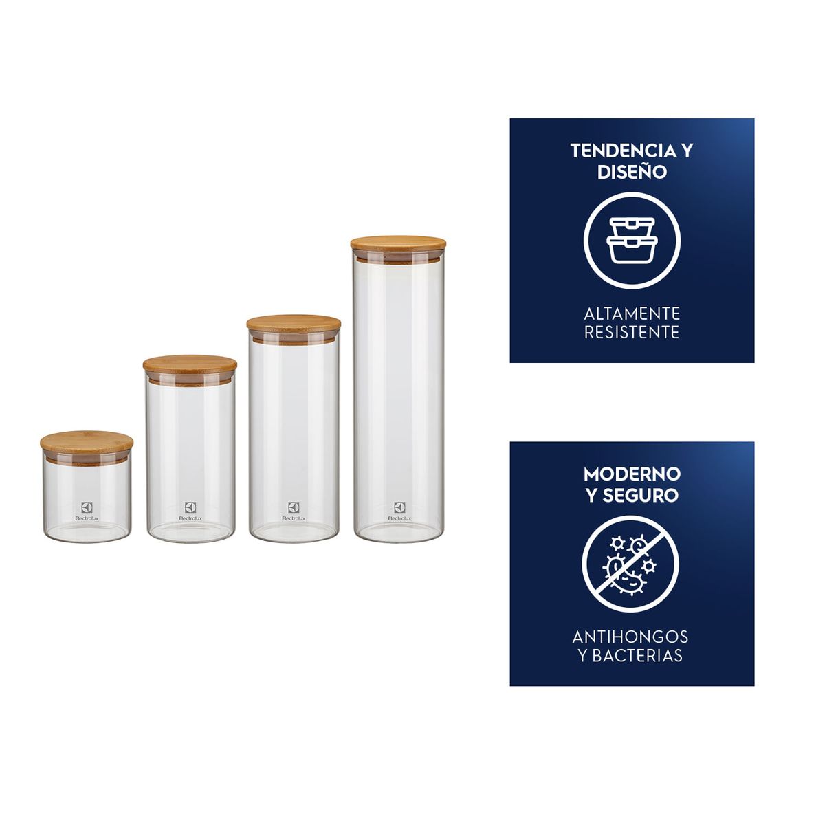 ELECTROLUX - Contenedores de Vidrio y Tapa de Bambú Electrolux