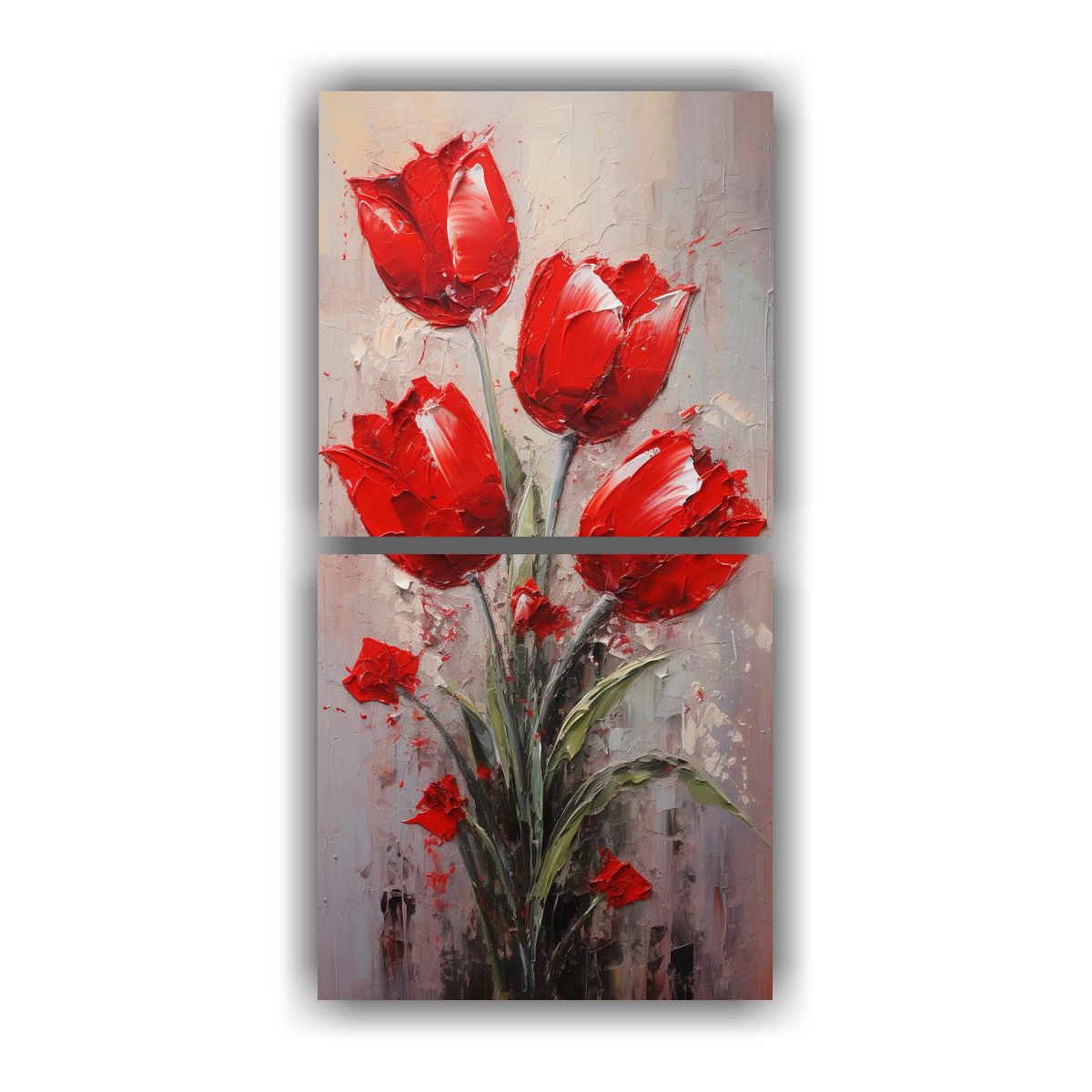 GENERICO - Pintura En Lienzo Estilo Rojo TULIPS Para 50x100 Cm