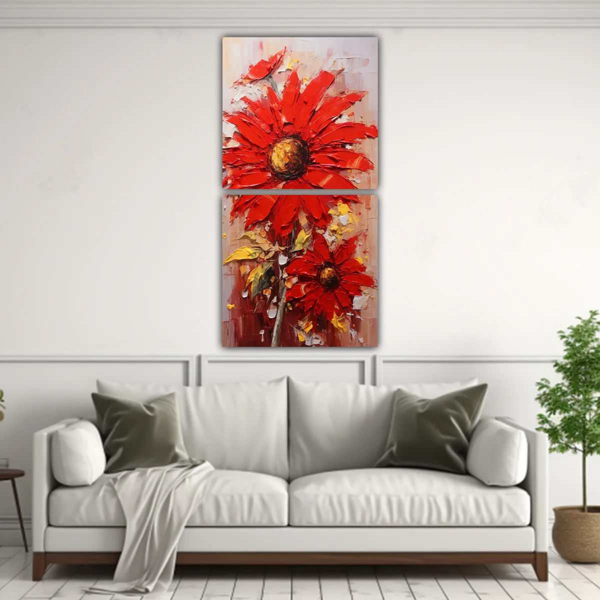 GENERICO - Cuadros Calidos Pintura En Lienzo Estilo Visión 20x40 Cm