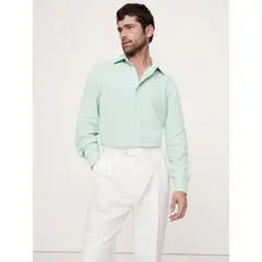 BANANA REPUBLIC - Camisa Hombre Casual Lino Castello Verde