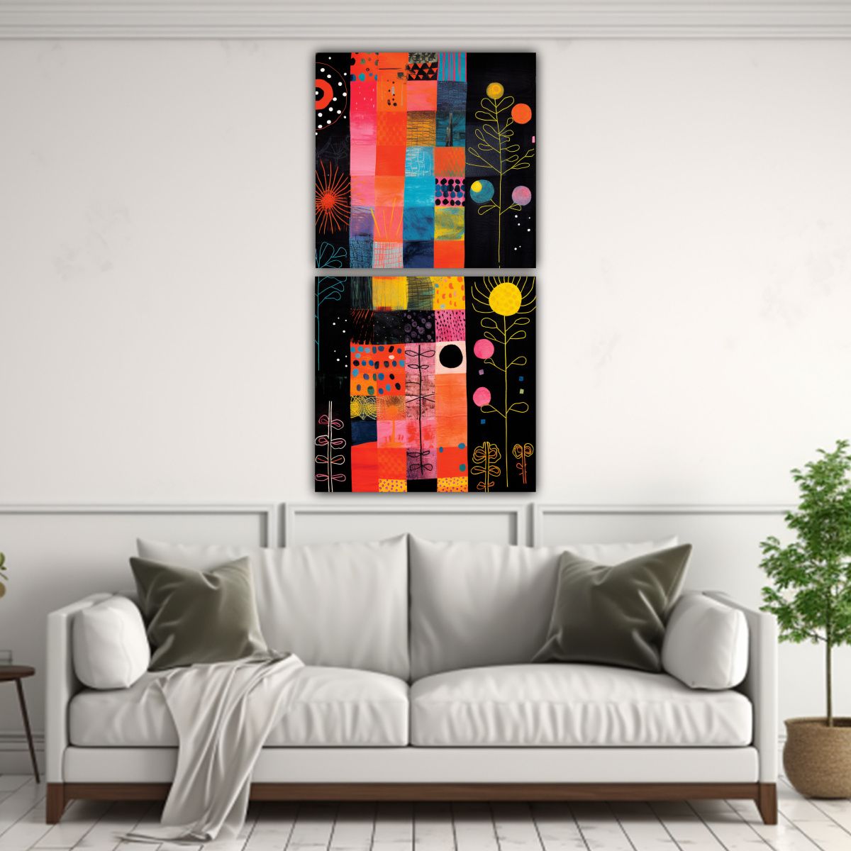 GENERICO - Pinturas Decorativas Con Obra De Marimekko Y Paul 30x60 Cm