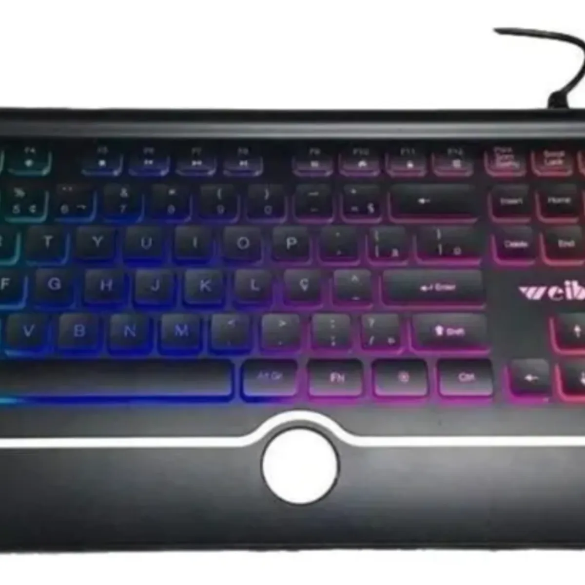 GENERICO - Teclado gamer Weibo QWERTY color negro con luz