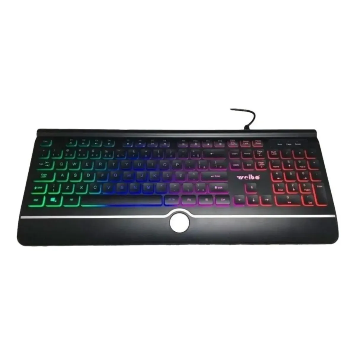 GENERICO - Teclado gamer Weibo QWERTY color negro con luz