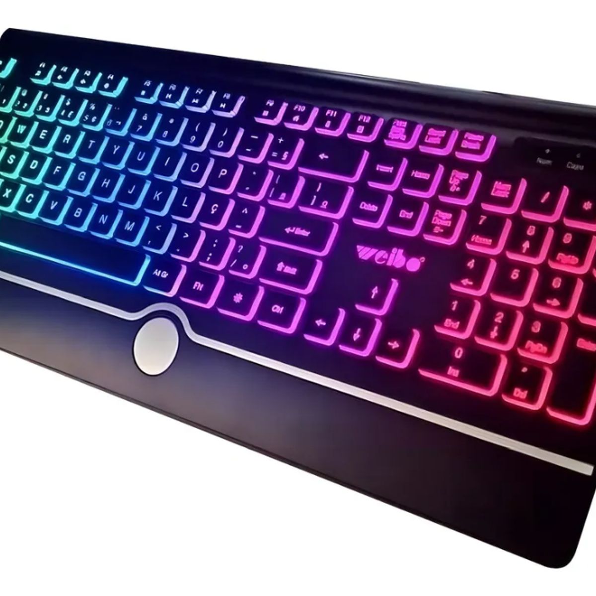 GENERICO - Teclado gamer Weibo QWERTY color negro con luz