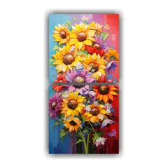 GENERICO - Pintura En Lienzo De Girasoles Clásicos En 20x40 Cm