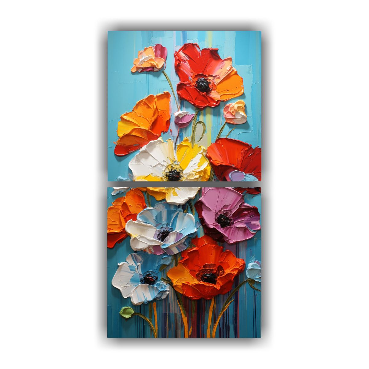 GENERICO - Paisaje Colorido De Amapolas En Lienzo Glorioso 20x40 Cm