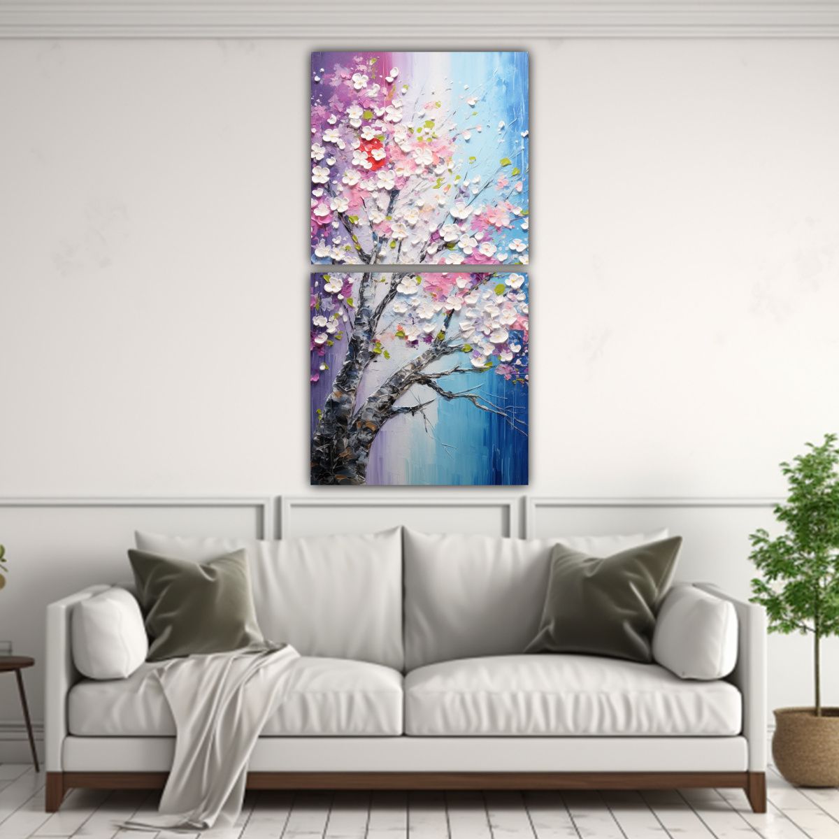 GENERICO - Obra De Arte En Lienzo De Finas Líneas Y Colores 40x80 Cm