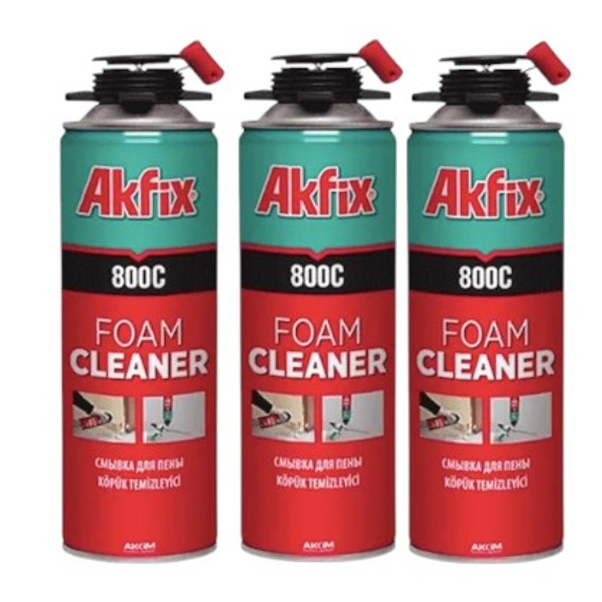 AKFIX - Pack x3 Limpiador De Espuma De Poliuretano 800c Akfix