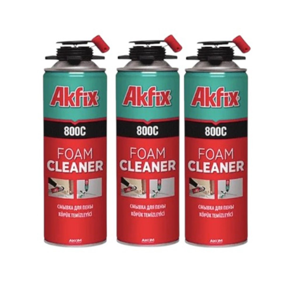 AKFIX - Pack x3 Limpiador De Espuma De Poliuretano 800c Akfix
