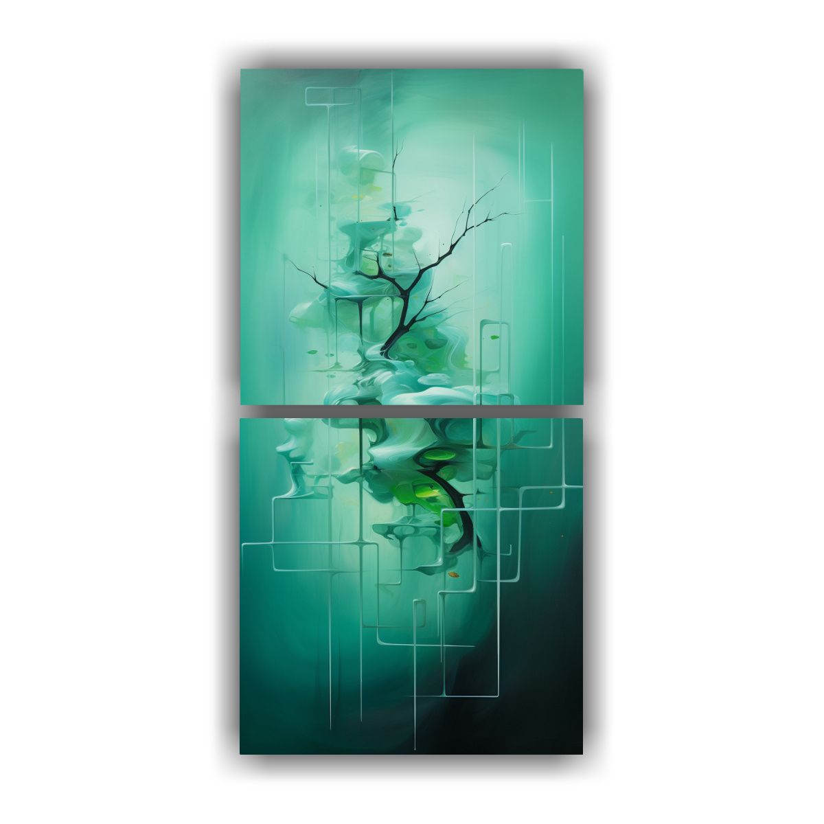 GENERICO - Set De 2 Cuadros De Tonos Armonía De Colores 20x40 Cm