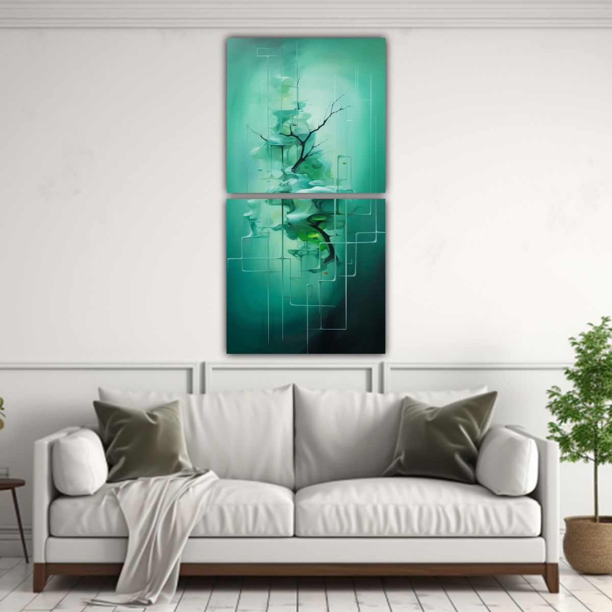 GENERICO - Set De 2 Cuadros De Tonos Armonía De Colores 20x40 Cm