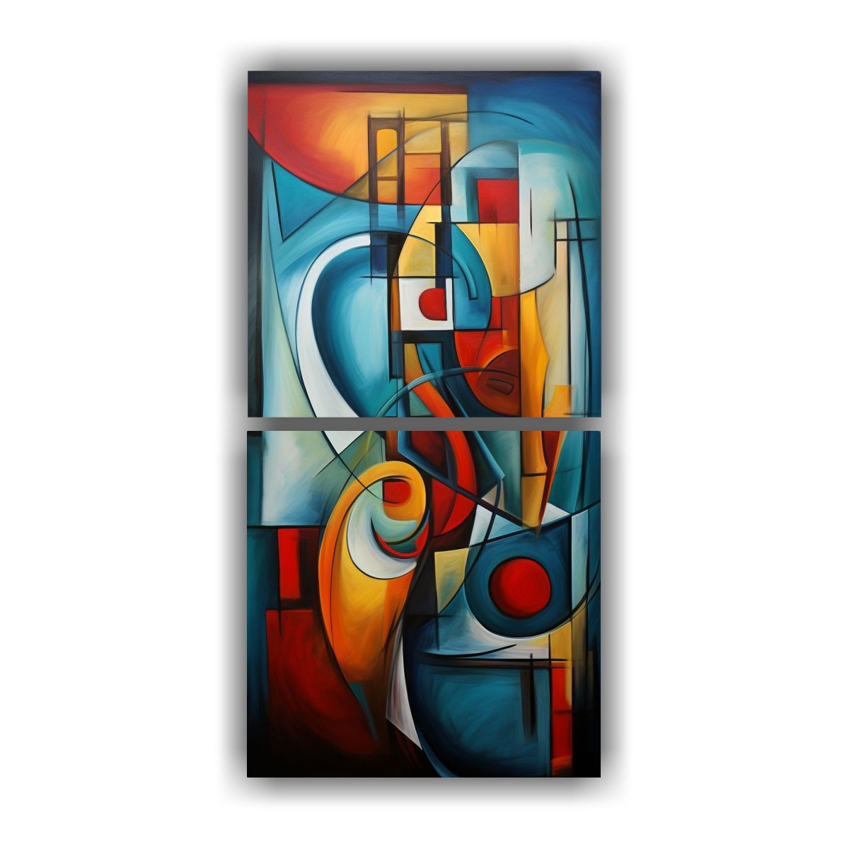 GENERICO - Cuadro Abstracto Alegría Con Pigmentos Coloridos 20x40 Cm