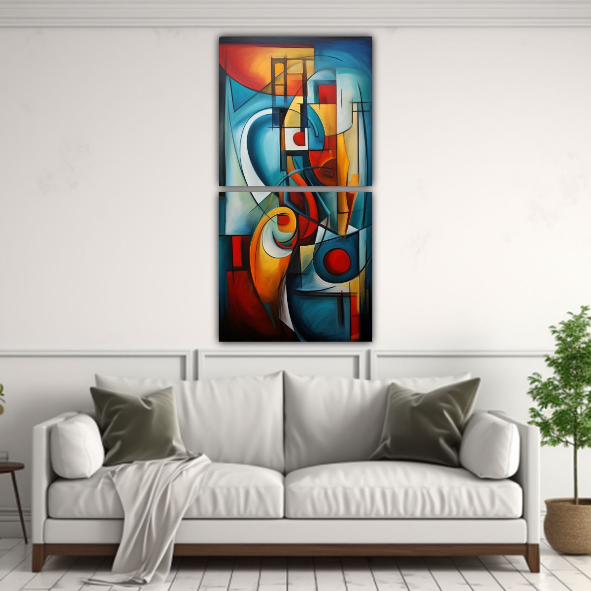 GENERICO - Cuadro Abstracto Alegría Con Pigmentos Coloridos 20x40 Cm