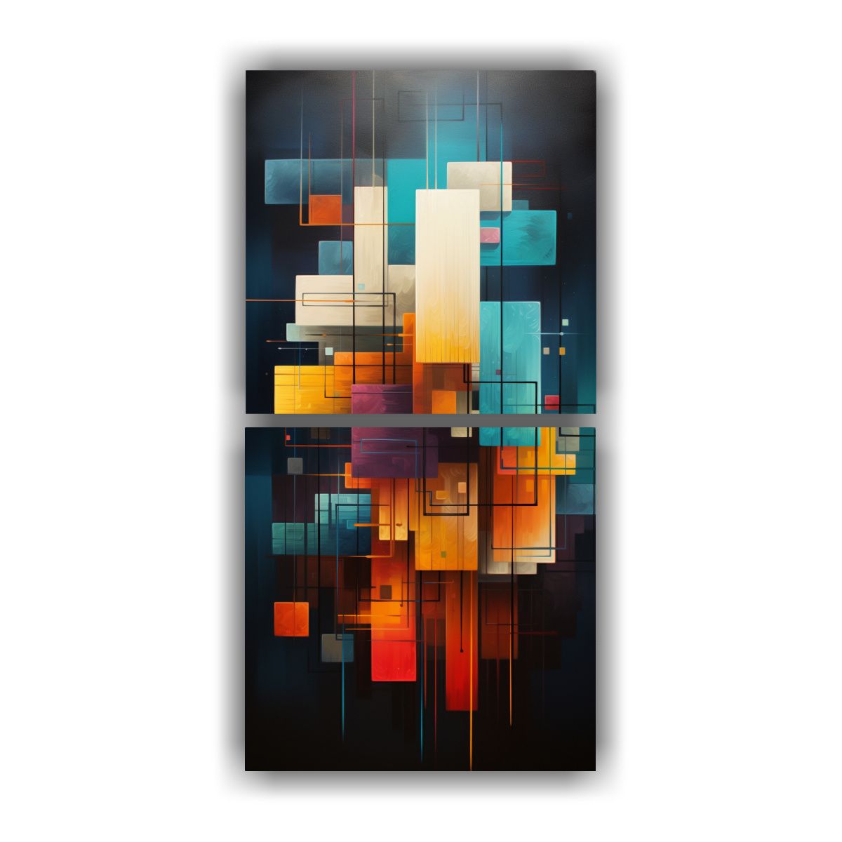 GENERICO - Arte De Pared Abstracto Para Oficina - Cuadros 20x40 Cm