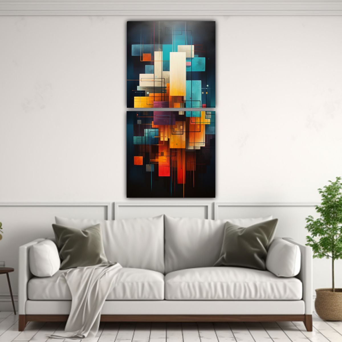 GENERICO - Arte De Pared Abstracto Para Oficina - Cuadros 20x40 Cm