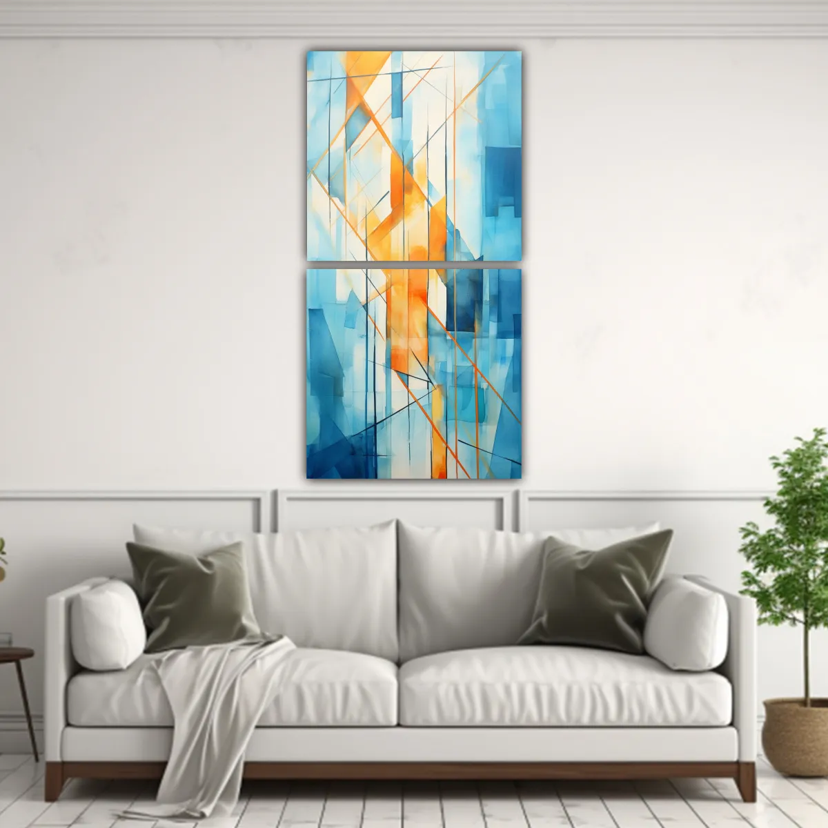 GENERICO - Pintura Abstracta Ciudad Moderna En Lienzo 50x100 Cm