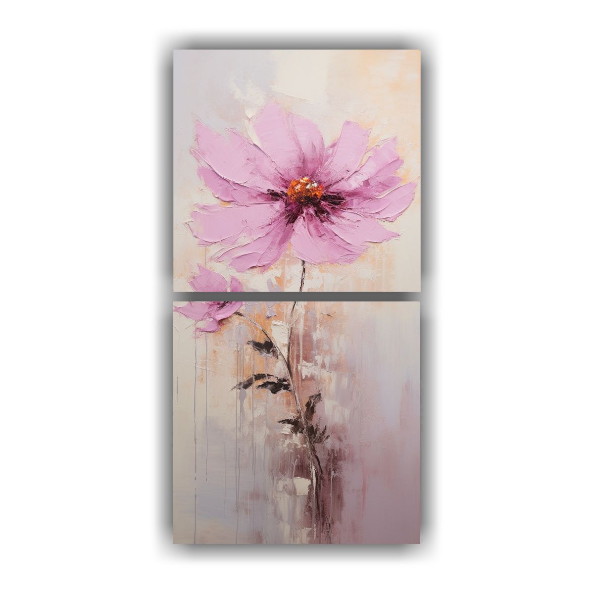 GENERICO - Pintura Rosa En Lienzo Estilo Exuberante 50x100 Cm