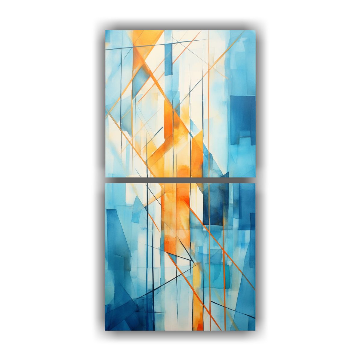 GENERICO - Pintura Abstracta Ciudad Moderna En Lienzo 30x60 Cm