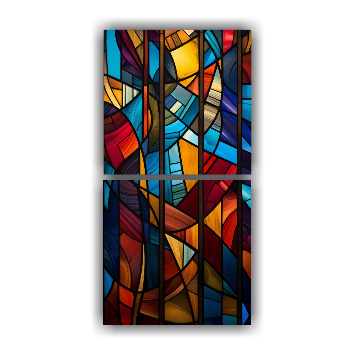 GENERICO - Pinturas Decorativas Estilo Vitral Abstracto 40x80 Cm