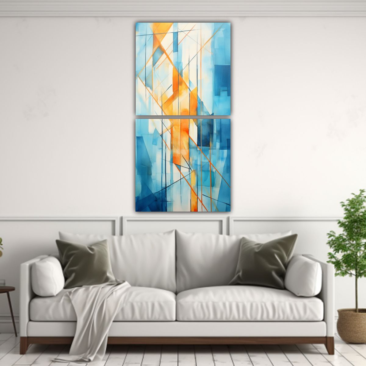 GENERICO - Pintura Abstracta Ciudad Moderna En Lienzo 20x40 Cm