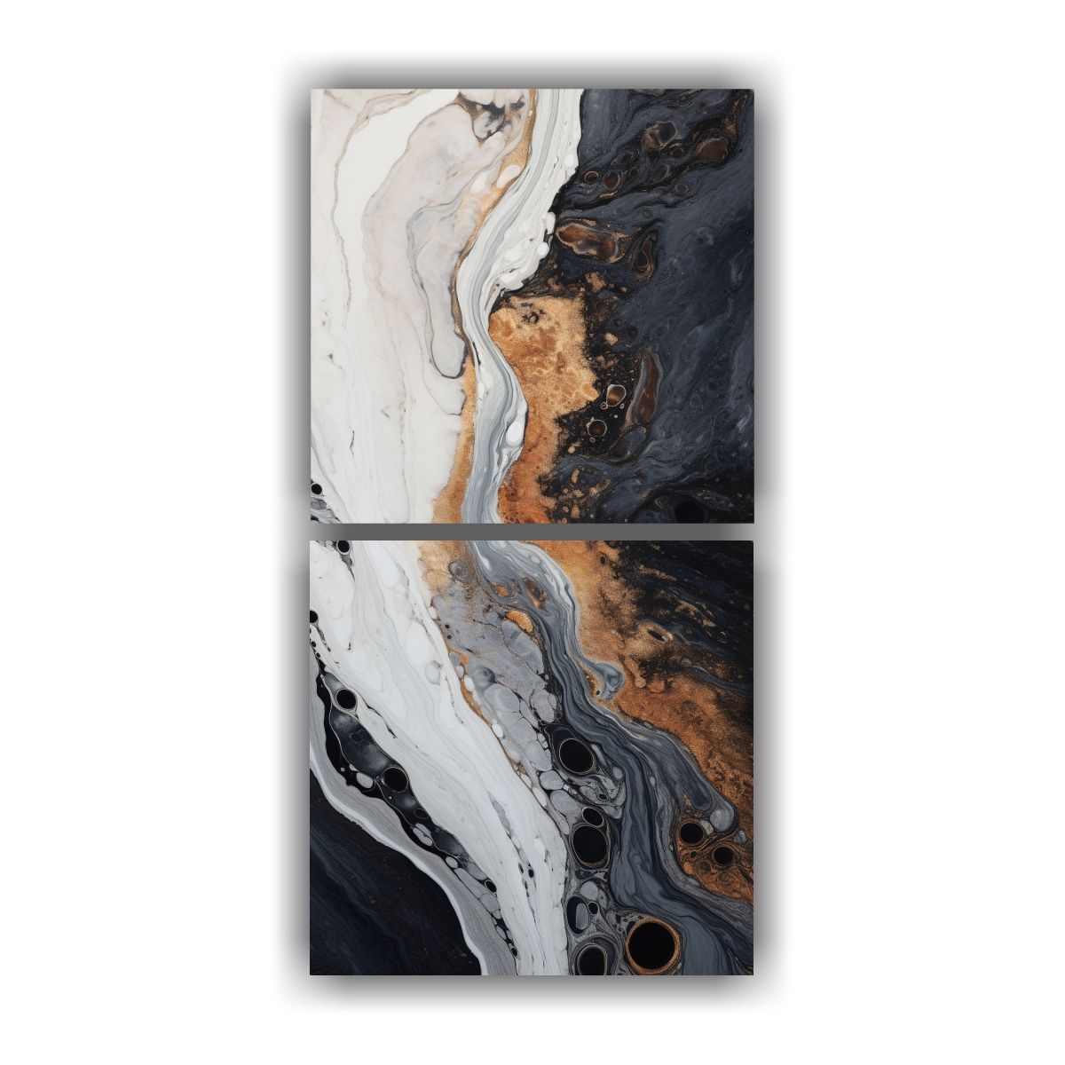 GENERICO - Pintura Abstracta En Estilo De Mármol Fluido 20x40 Cm