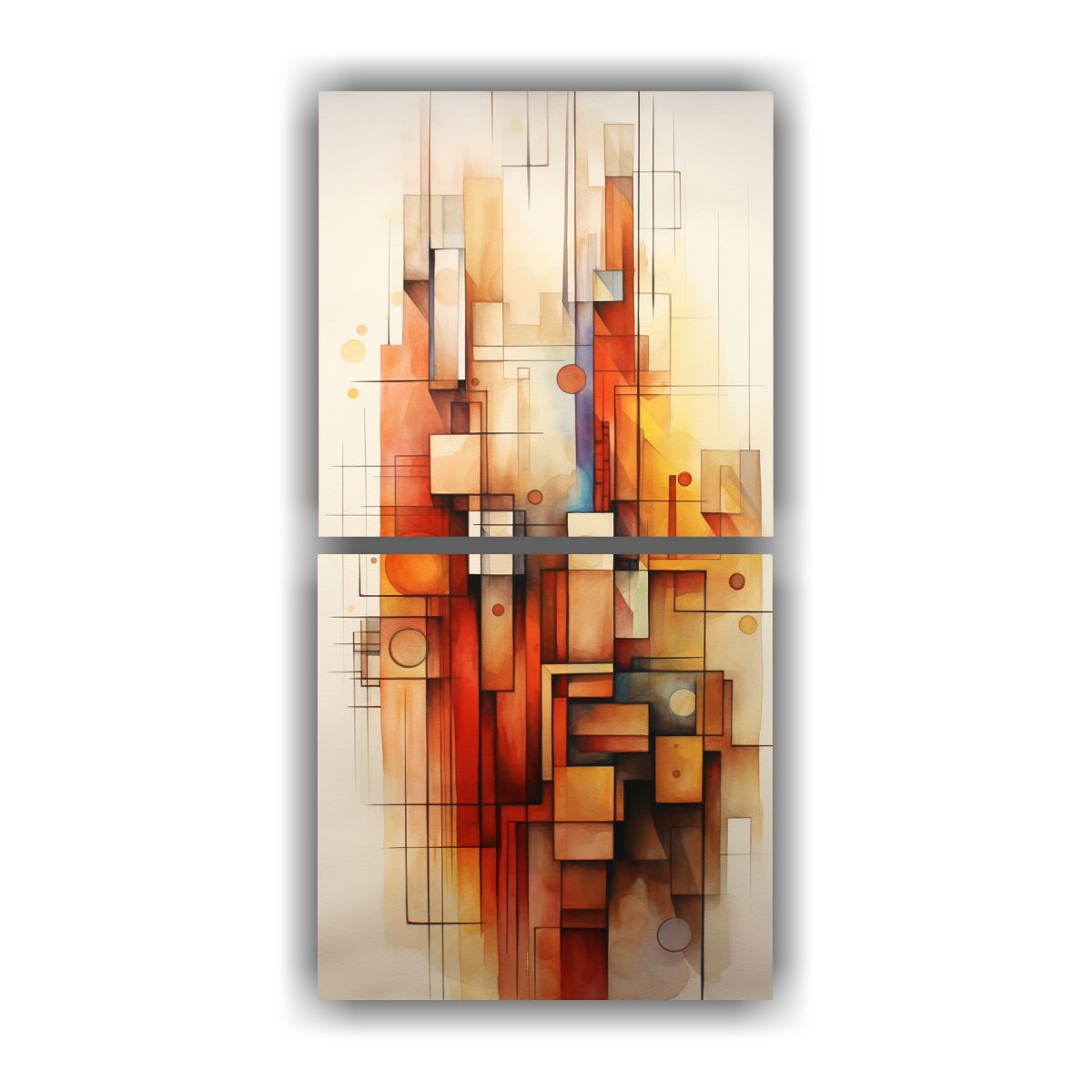 GENERICO - Cuadros Impresos Acuarelas Abstractas De Alta 20x40 Cm