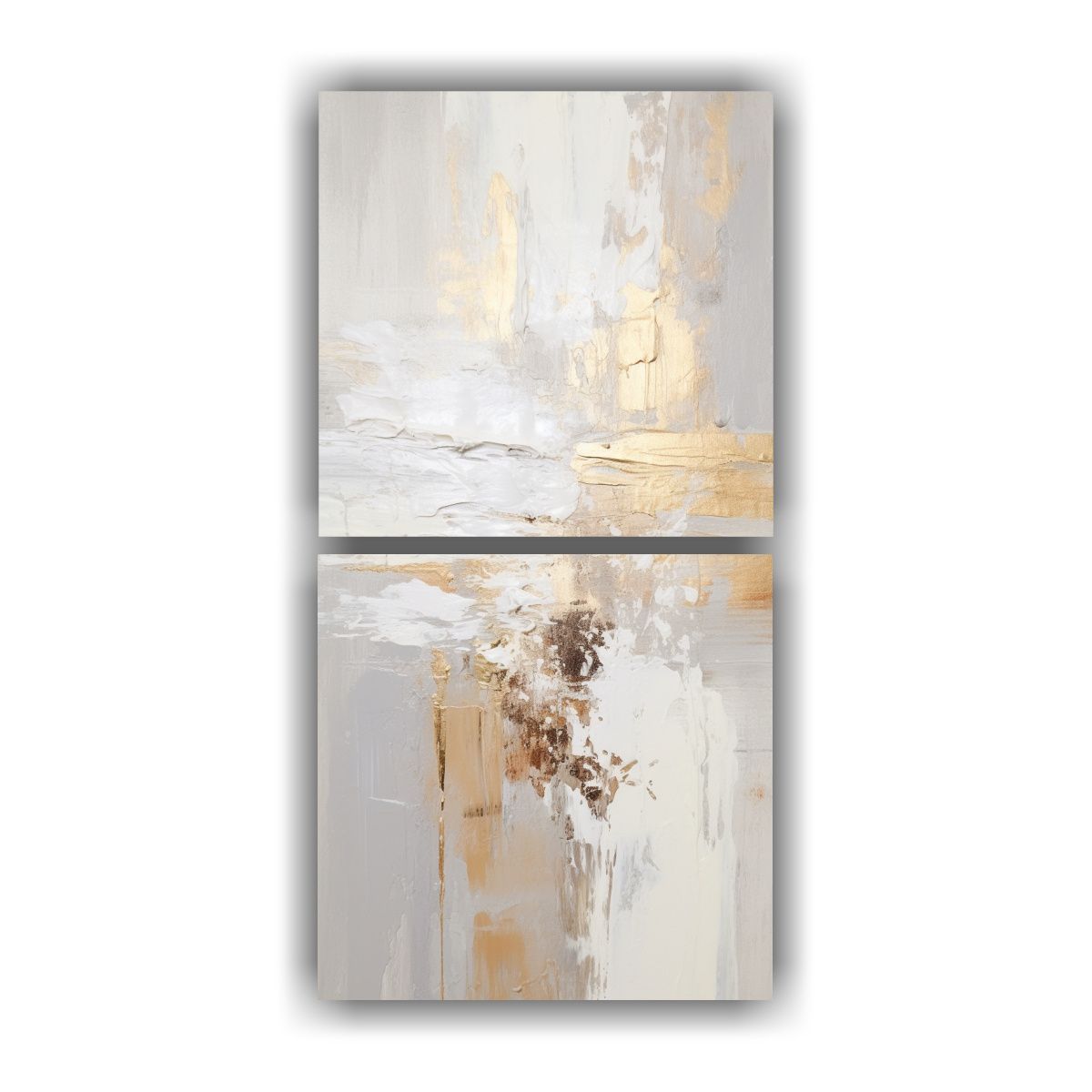 GENERICO - Cuadros Abstractos Con Fondo De Pintura Blanca Y 40x80 Cm