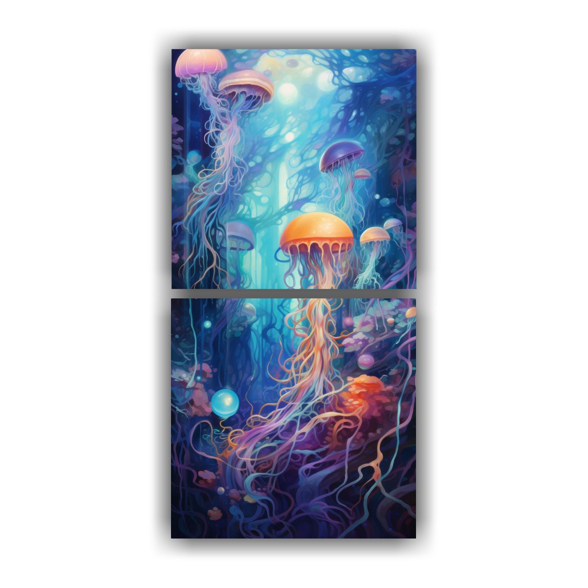 GENERICO - Diptico Inspirador Vida Abstracta Viaje Por Las 50x100 Cm