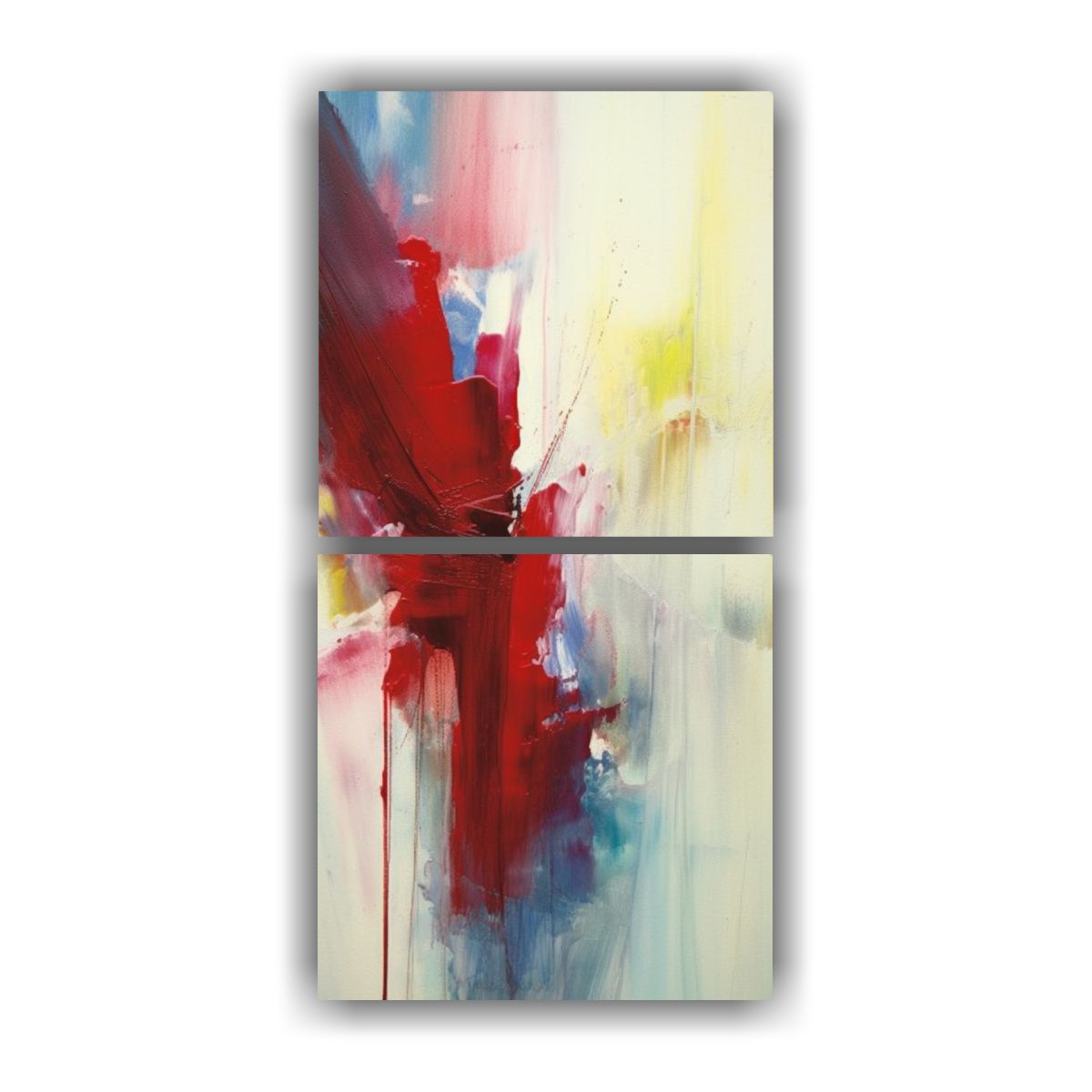 GENERICO - Pinturas Abstractas Dos Artes Tonos Alegría 20x40 Cm