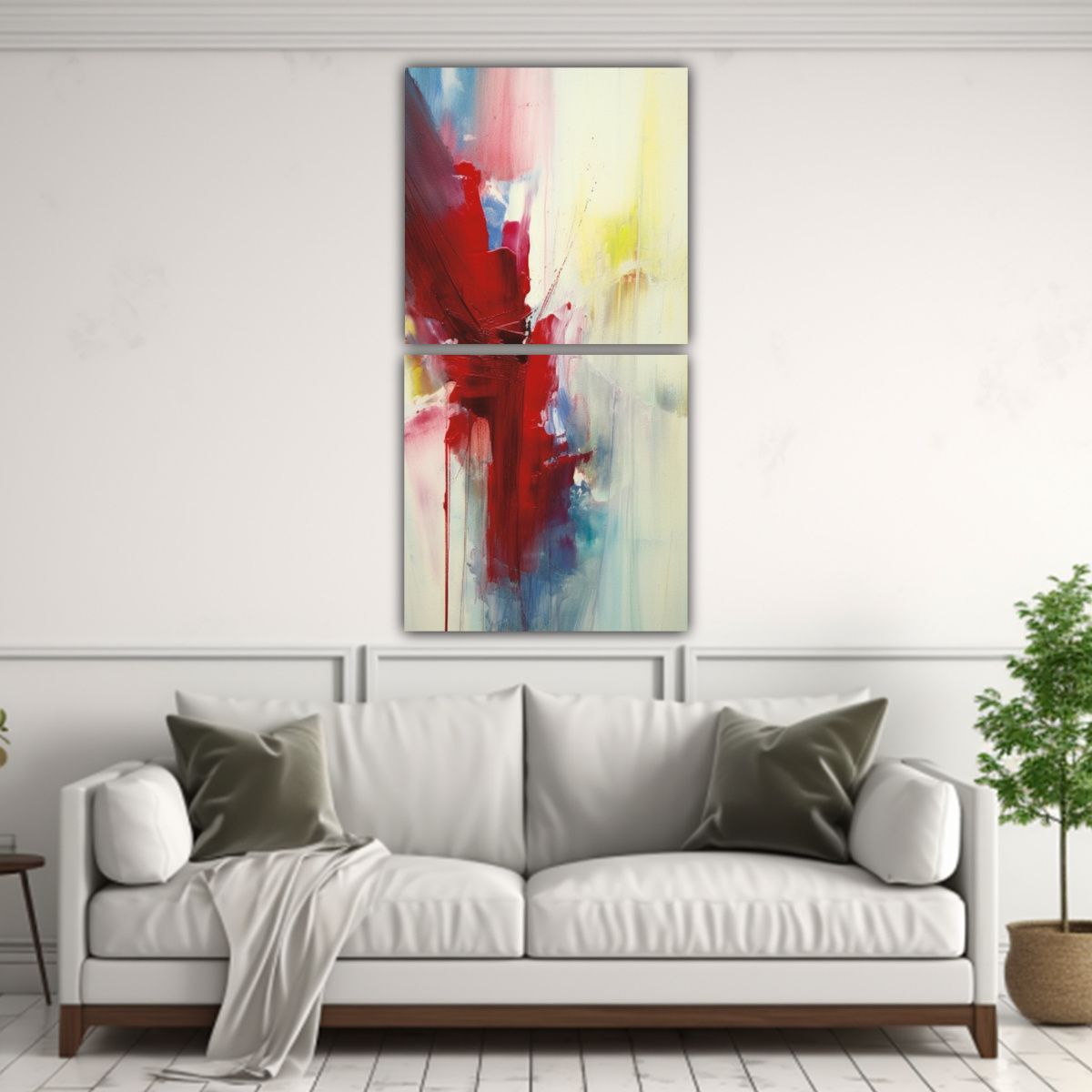 GENERICO - Pinturas Abstractas Dos Artes Tonos Alegría 20x40 Cm