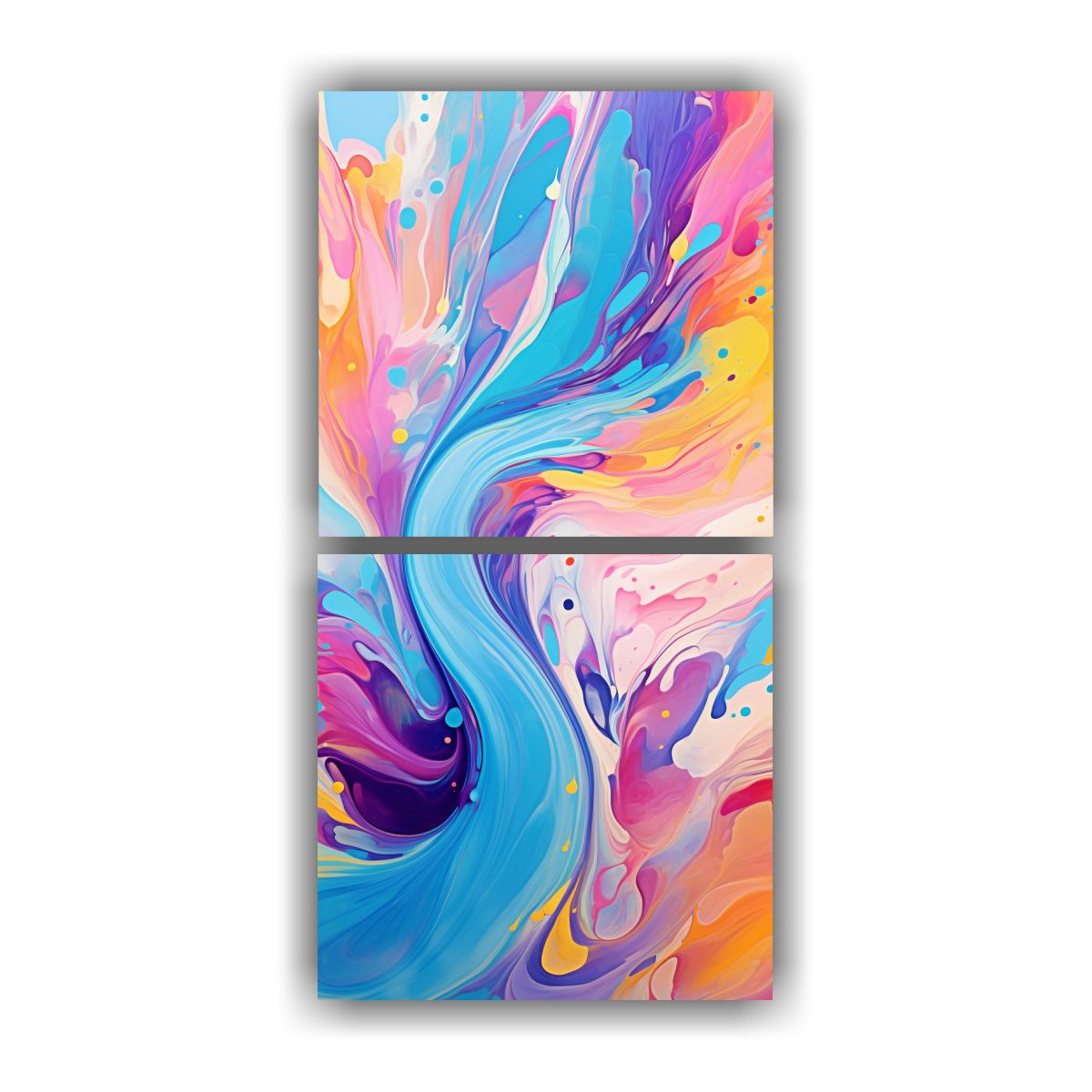GENERICO - Set 2 Lienzos Finas Lineas Street Art Abstract 20x40 Cm