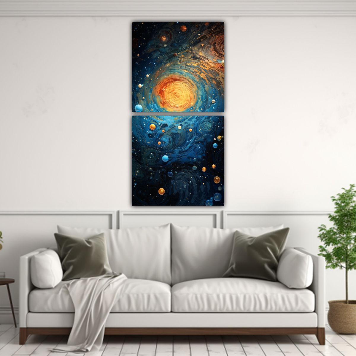 GENERICO - Pinturas Decorativas De Dos Lienzos De Tela Con 60x120 Cm