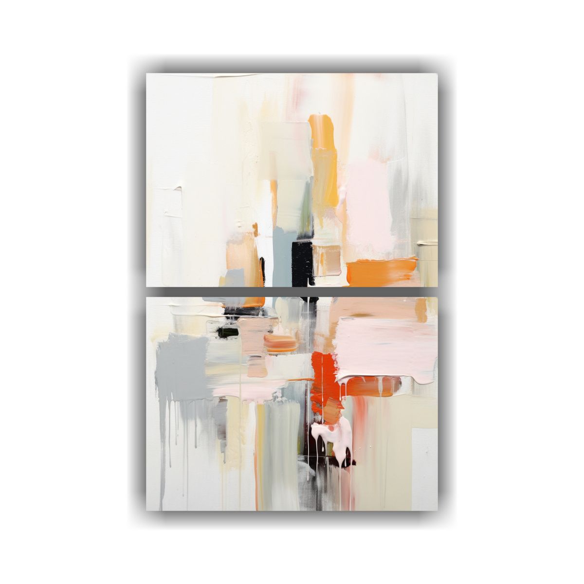 GENERICO - Set 2 Cuadros Modernos Alegres En Tela 80x120 Cm